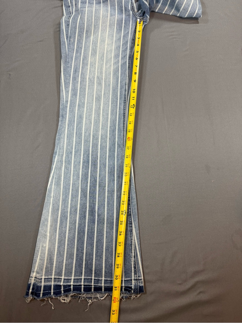 Rock & Roll Denim High Rise Striped Flare Jeans - Picture 6 of 6